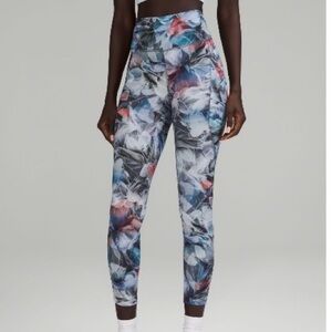 Lululemon Fast & Free High Rise Tights, Colorful Abstract Print, Size 14.